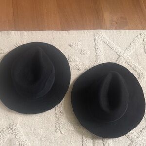 Two Anthropologie Black Wide-Brim Fedora Hats!🖤🖤
